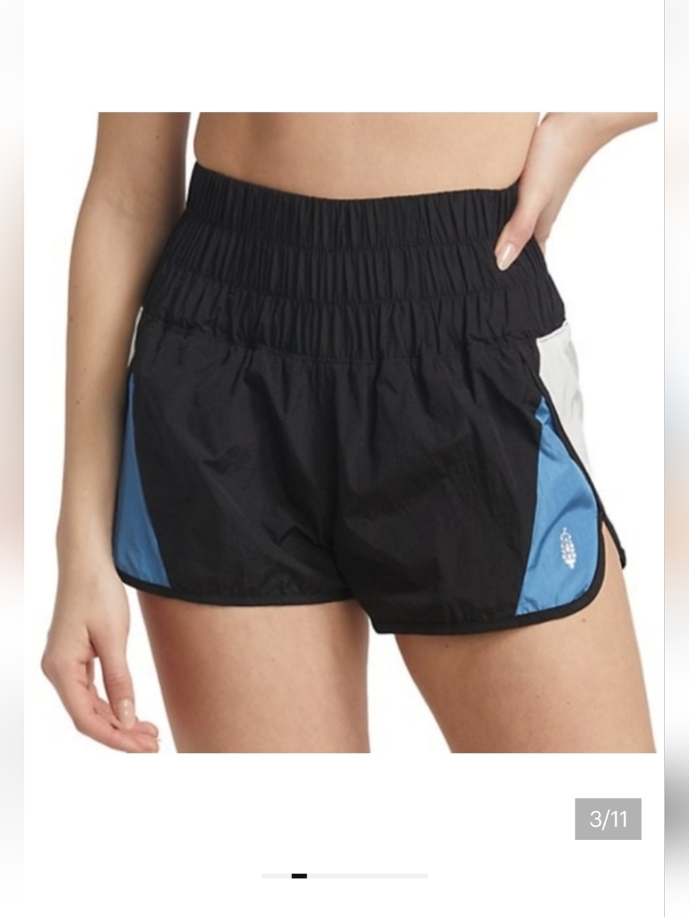 Free People Black and Blue Athletic Shorts